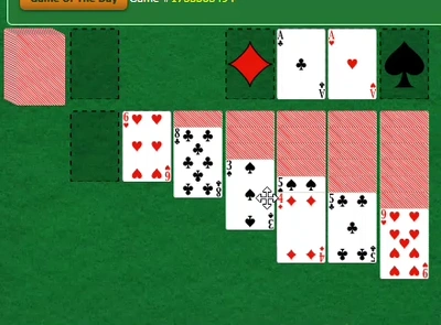 KLONDIKE SOLITAIRE THREE TURN BY GREEN FELT action large gif